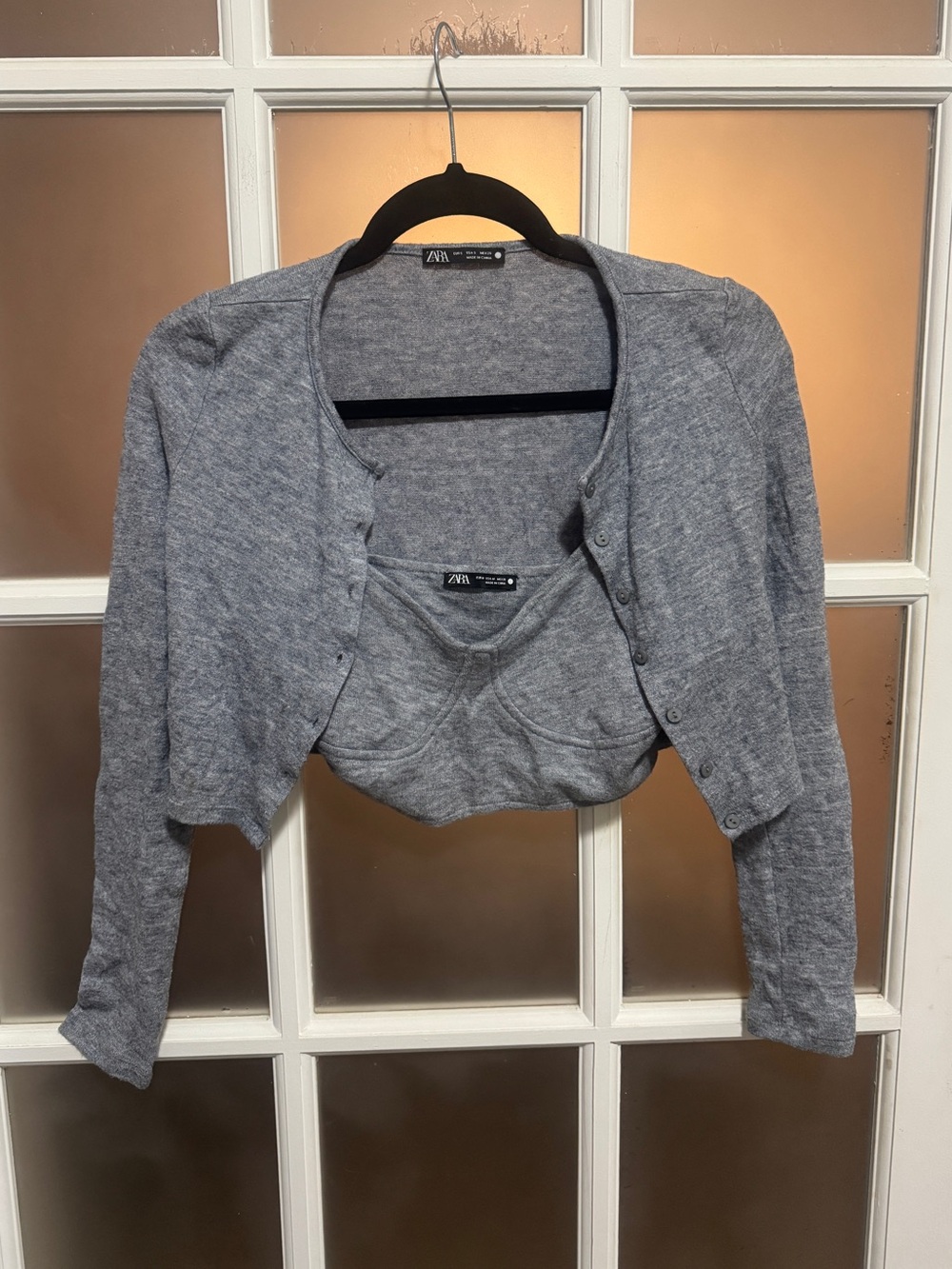 Zara gray tank and cardigan set